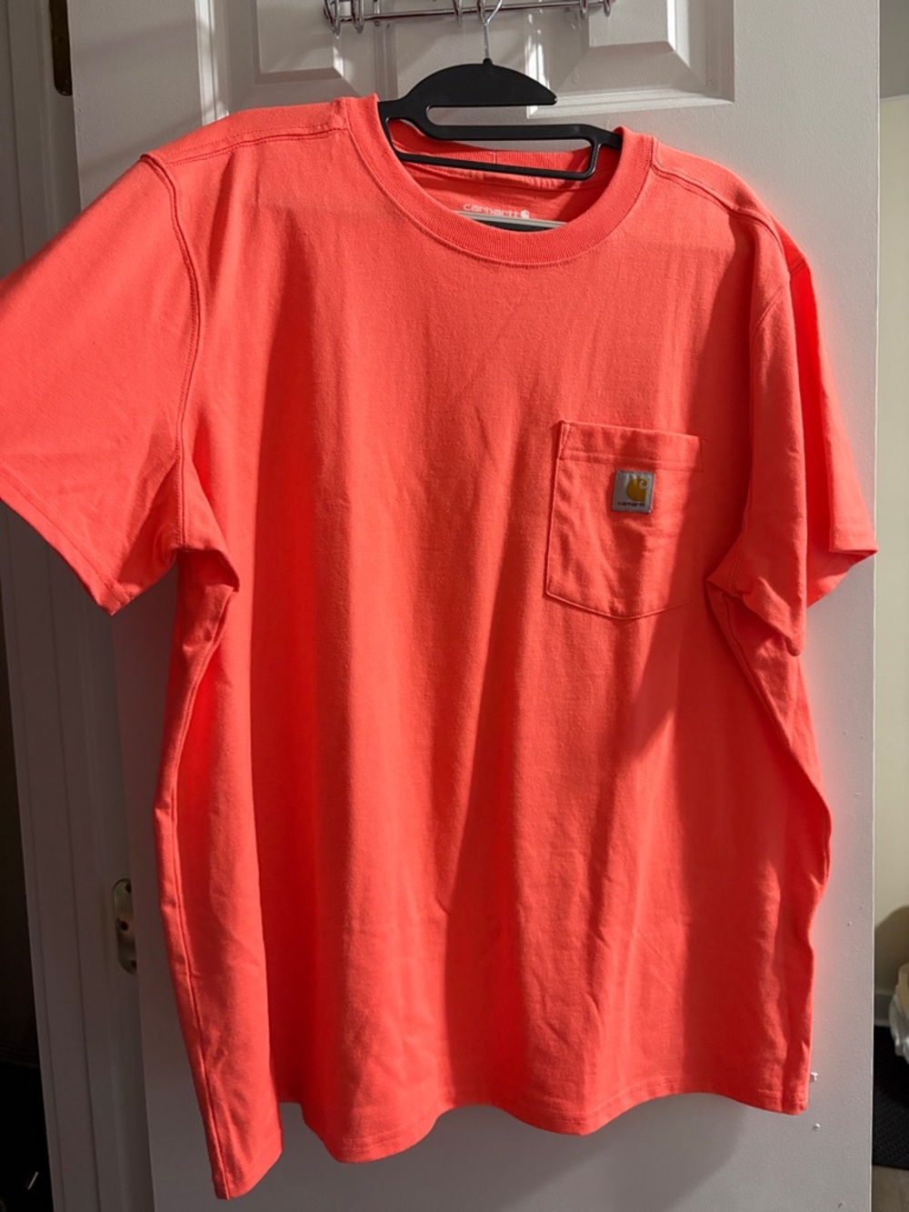 Carhartt Neon Coral Pocket Tee - Bright Coral